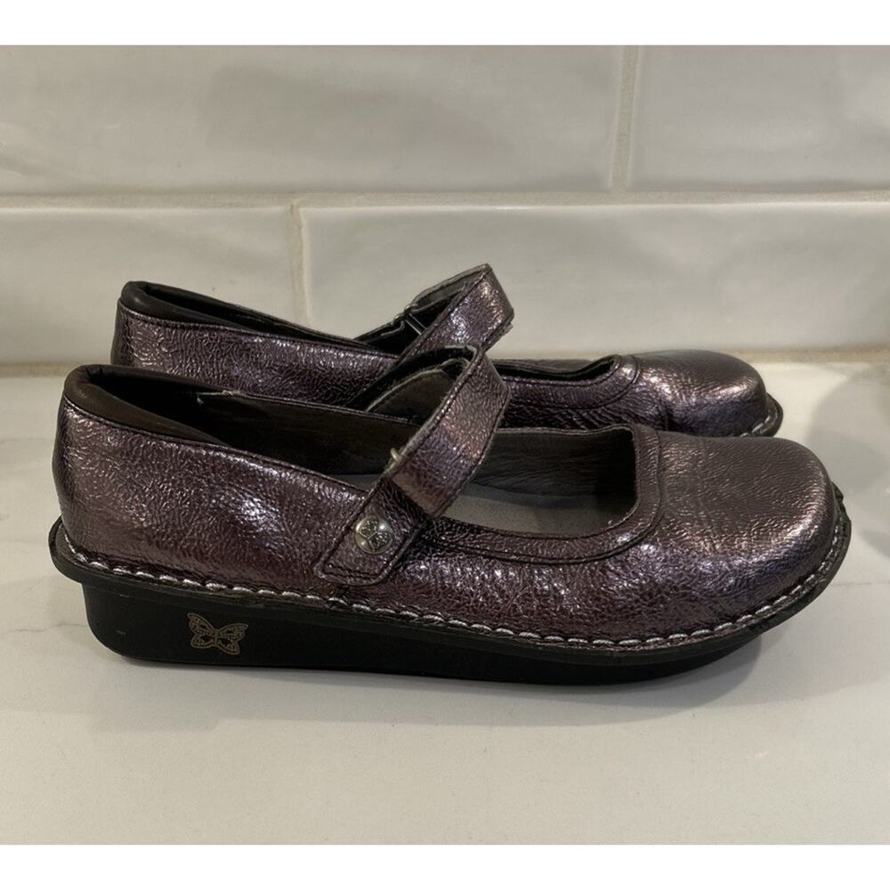 Alegria Womens Size 37 Bel-207 Bronze Leather Mary Janes Shoes Adjustable Straps